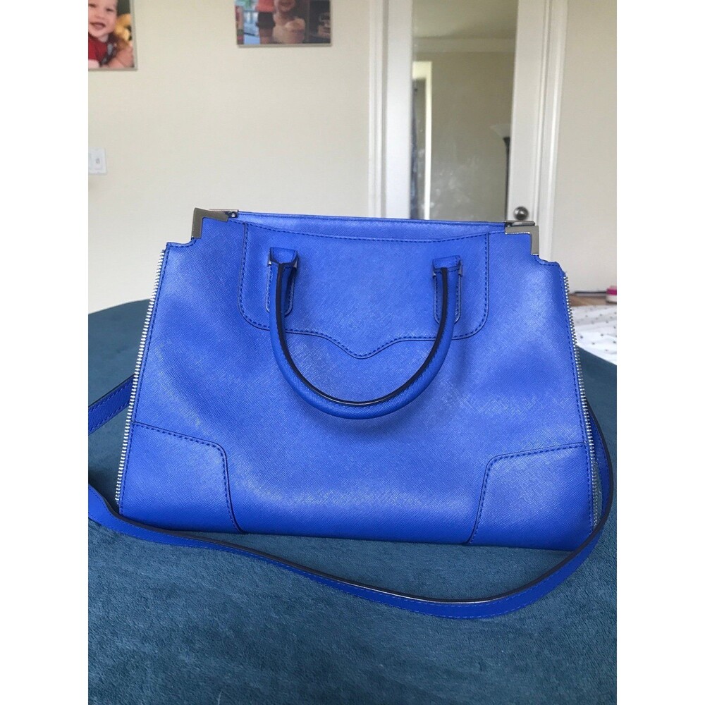 Rebecca Minkoff Amorous saffiano leather Convertible satchel in cobalt blue